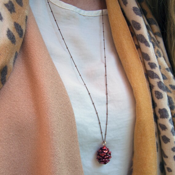 Real Pine Cone Necklace Redwood Pine 