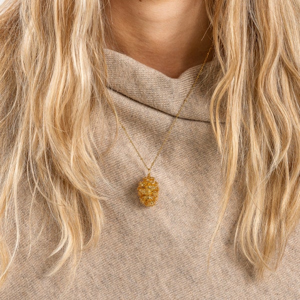 Real Pine Cone Necklace, Redwood Pine Cone, Nature Lover Gift, Real Leaf Jewellery, Autumn Necklace,Statement Necklace,Gold Pinecone Pendant