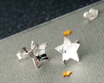 Star Stud Earrings, Little Star Studs, Sterling Silver Five Point Star Studs,Birthday Star Studs, Polished Star Stud Earrings, Gift For Her