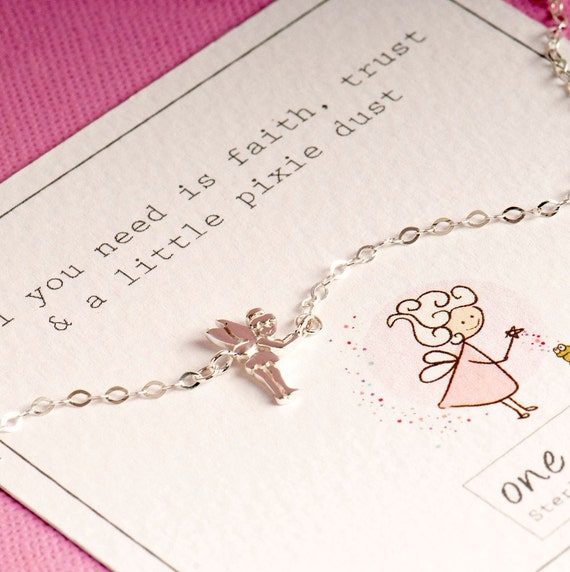 Fairy Pendant Necklace GiftCard All you need is love trust /& a little fairy dust