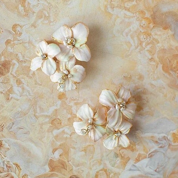 Canova | Bridal Stud Earrings, Stud Earrings, Floral Earrings, Garden Earrings, Flower Earrings, JONIDA RIPANI - Made In Italy