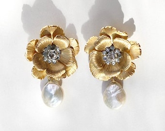 Veronica | Bridal earrings, Enchanted Bridal Earrings, Pearl Earrings, Statement Earrings, JONIDA RIPANI