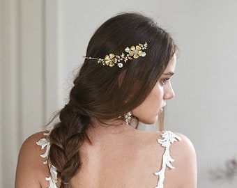 Elisabetta | Bridal Headpiece, Flower Headpiece, Greek Tiara, Gold Headpiece, Simple Headpiece, JONIDA RIPANI - Made in Italy