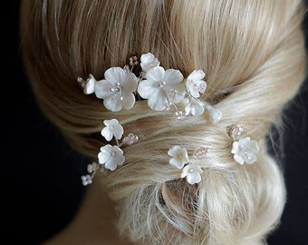 Brezza | Bridal Hairpins, Bridal Pins, Floral Headpiece, Flower Comb, Floral Pins,  JONIDA RIPANI - Made in Italy