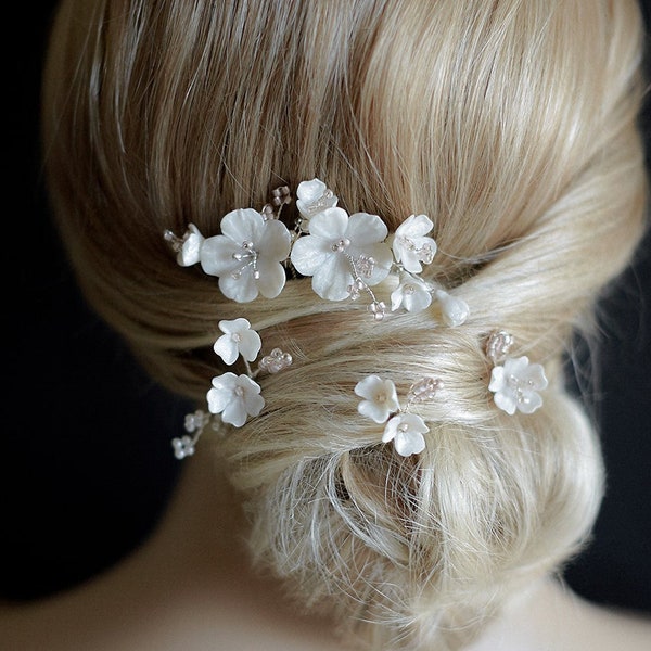 Brezza | Bridal Hairpins, Bridal Pins, Floral Headpiece, Flower Comb, Floral Pins,  JONIDA RIPANI - Made in Italy