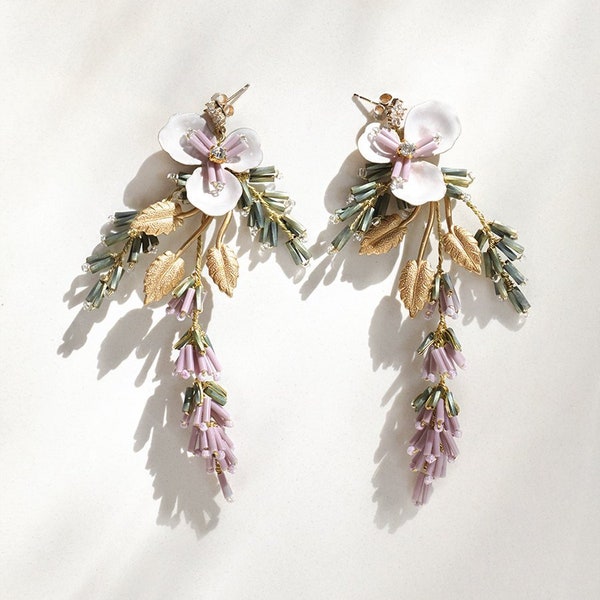 Toscana | Bridal earrings, Floral Earrings, Enchanted Bridal Earrings, Garden Earrings, Statement Earrings, JONIDA RIPANI - Made in Italy