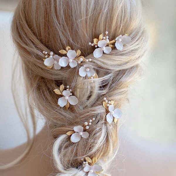 Rose Mary | Bridal Bobby Pins, Floral Bobby Pins, Floral Headpiece, Wedding Headpiece, Bridal Hair pins, JONIDA RIPANI - Made in Italy
