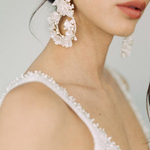Julie Bridal Statement Earrings, Floral Earrings, Garden Earrings, Statement Earrings, Flower Earrings, JONIDA RIPANI Made In Italy image 10