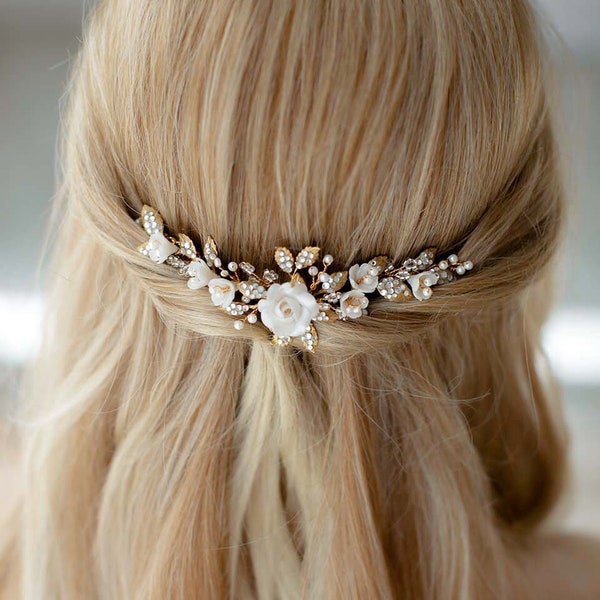 Chloe | Bridal Headpiece, Bridal Comb, Wedding Headpiece, Wedding Comb, Floral Headpiece, JONIDA RIPANI