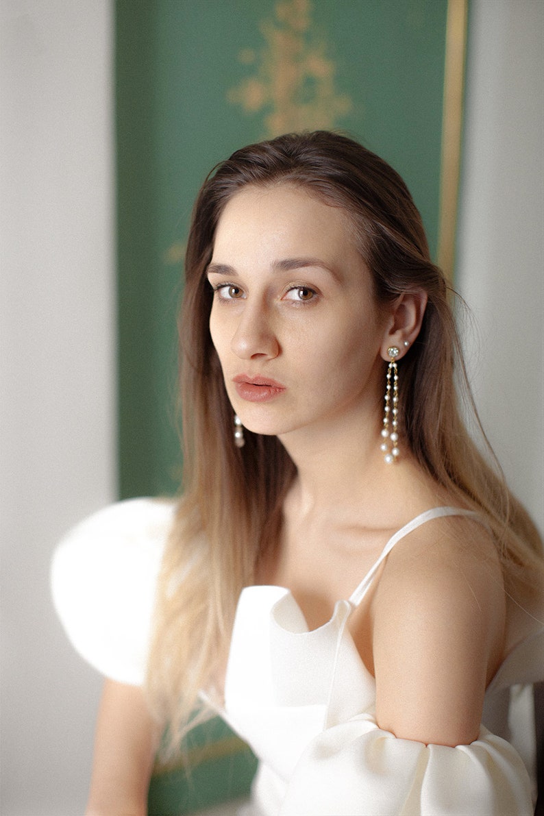 Como Bridal Statement Earrings, Pearl Earrings, Garden Earrings, Statement Earrings, Flower Earrings, JONIDA RIPANI Made In Italy image 9