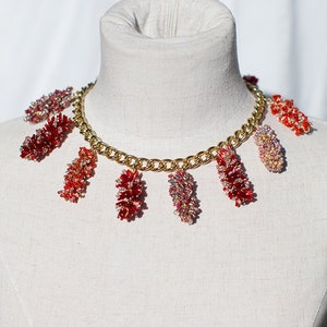 Ruby Mediterranean Necklace, Statement Necklace, Beaded Necklace, Bold Collar, Modern Necklace, JONIDA RIPANI Made in Italy image 2
