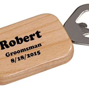Customizable Magnetic Maple Bottle Opener for Groomsmen, Business, Promotions - Personalized Gift for Outdoorsmen, Fraternity, Bartender