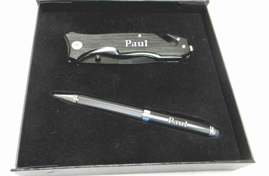 Executive Knife and Pen Gift Set personalized knife pocket Etsy