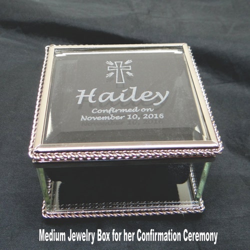 Rosary Box Jewelry Box Religious Gift First Communion Baptism Etsy