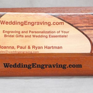 Rosewood Business Card Holder: Folding Desk Accessory image 4
