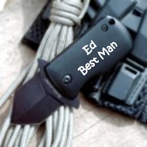 Mini Folding Pocket Knife, Groomsman gift, personalized pocket knife, gentlemen&#39;s knife, spring assisted knife, Father&#39;s Day