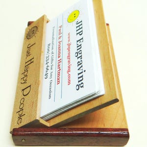 Rosewood Business Card Holder: Folding Desk Accessory image 2