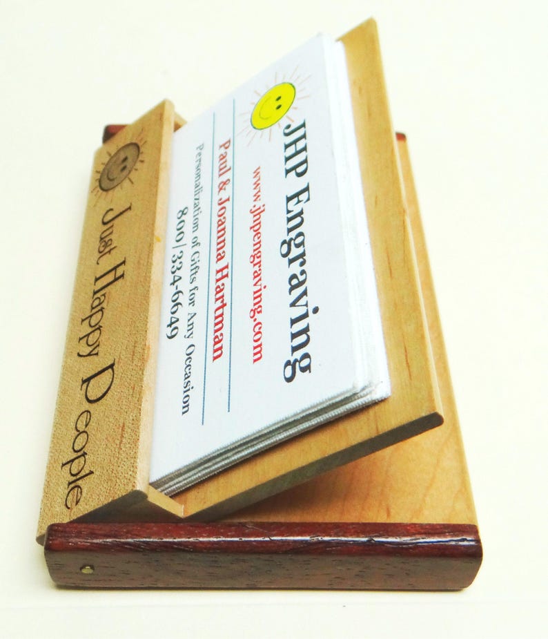 Rosewood Business Card Holder: Folding Desk Accessory image 2
