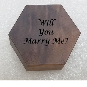 Walnut Ring Box, Octagonal Ring Box, Personalized Proposal Ring Box, Ring Bearer Box, Custom Ring Box