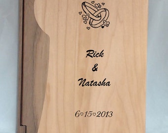 Personalized Wooden Photo Album,  Great for:  Wedding, Anniversary, Engagement, Special Trips, Retirement, Christmas, Birthdays, Retirements