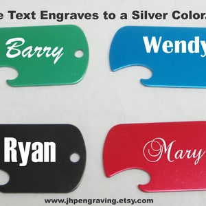 Personalized Anodized Aluminum Dog Tag Bottle Opener: Engraved Gift