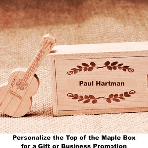 USB 3.0 Flash Drive, 16GB Guitar Shaped USB Flash Drive, Maple Box, Memory stick, External storage