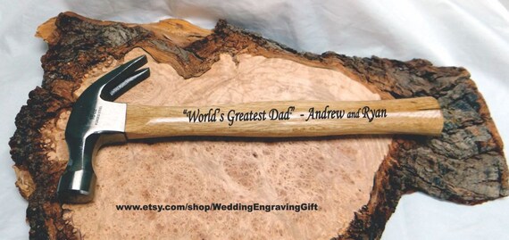 Personalized Engraved Claw Hammer: USA Made Wood Handle, Retirement Gift