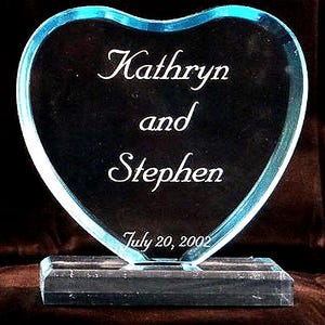 Wedding Heart Cake Topper, Personalized Gift for Weddings, Anniversaries, Engagements, Bridal Showers
