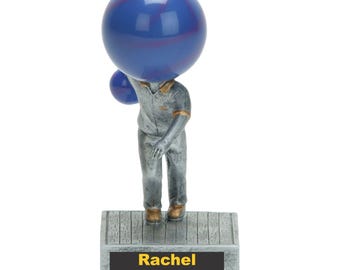 Personalized Bowling Bobblehead Trophy: Engraved Team/Coach Award
