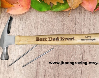 Engraved Hammer for Father's Day, Personalized Hammer for Him,  5th Anniversary, Wood anniversary, wood claw hammer, hand tool,