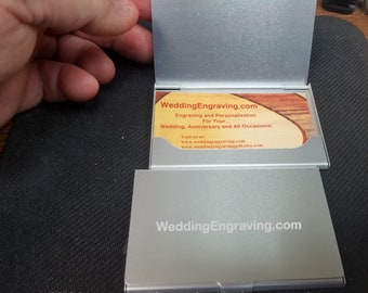 Business Gift - Sophisticated Personalized Aluminum Business Card Holder - Ideal for New Employees, Graduates, Groomsmen, Boss' Day