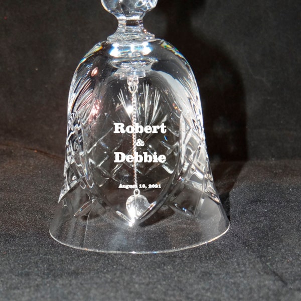 Cut Lead Crystal Wedding Bell-A Personalized Gift- Perfect for Celebrating the Couple’s New Life Together!