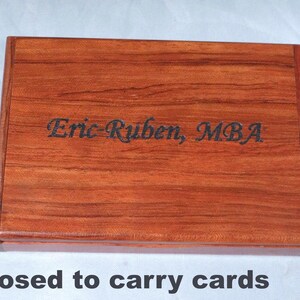 Rosewood Business Card Holder: Folding Desk Accessory image 8