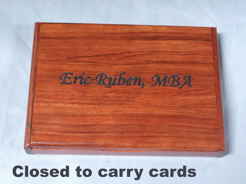 Rosewood Business Card Holder: Folding Desk Accessory image 8