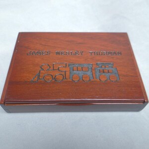Rosewood Business Card Holder: Folding Desk Accessory image 5