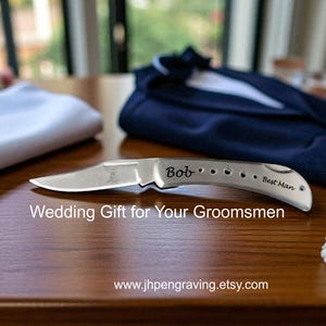 Custom Engraved Stainless Steel Pocket Knife - Perfect Gift for Groomsmen, Dad, Grandpa, Birthday, Christmas, Hanukkah, Boss, Outdoorsman