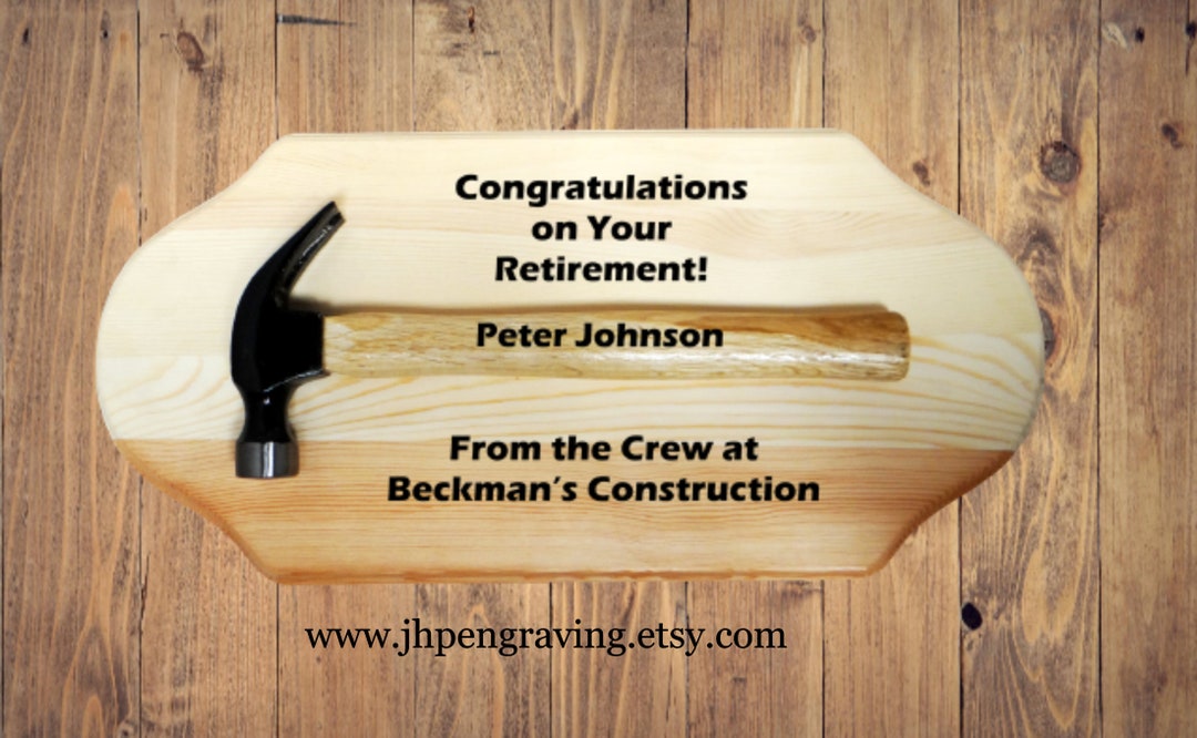 Retirement Gift Personalized Hammer Plaque Gift for New Etsy