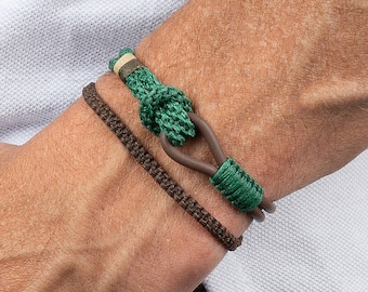Nautical Rope Bracelet for Men, Adjustable and Waterproof Sailor Bracelet,  Cool Men's Jewelry, Guy Gift
