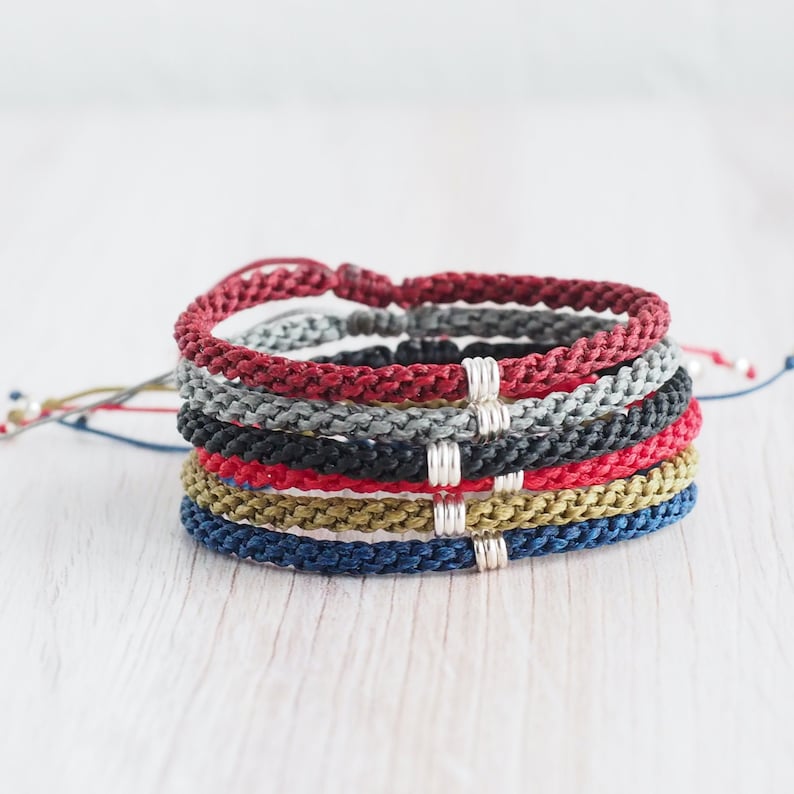 Mens Cord Bracelet Colombian Macrame Bracelet Adjustable Etsy