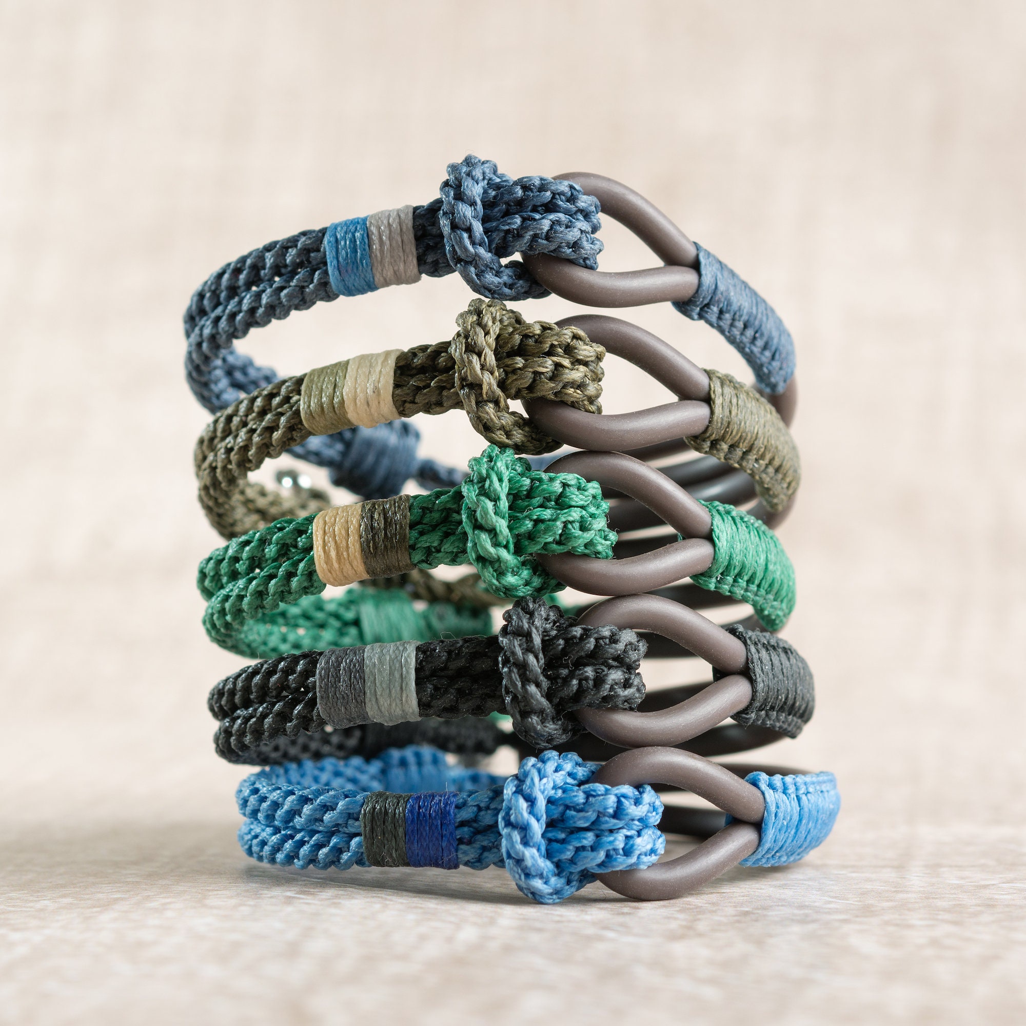 Rope Bracelet Men Blue Waterproof Adjustable Bracelet Matching Father ...