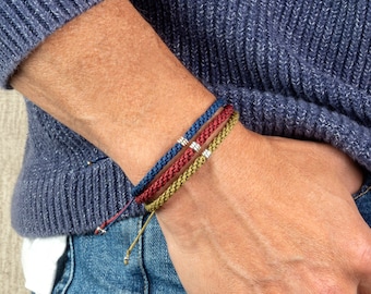 Mens Cord Bracelet | Colombian Macrame Bracelet | Adjustable Braided Bracelet | Gift for Dad