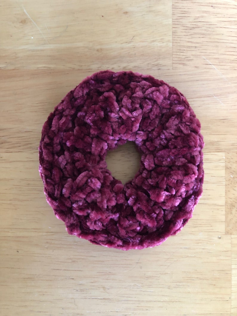 Crochet Velvet Scrunchies Gift For Her Gift Under 10 image 3