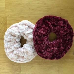 Crochet Velvet Scrunchies Gift For Her Gift Under 10 image 1