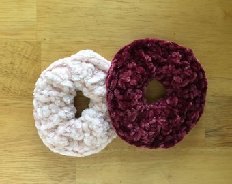 Crochet Velvet Scrunchies | Gift For Her | Gift Under 10