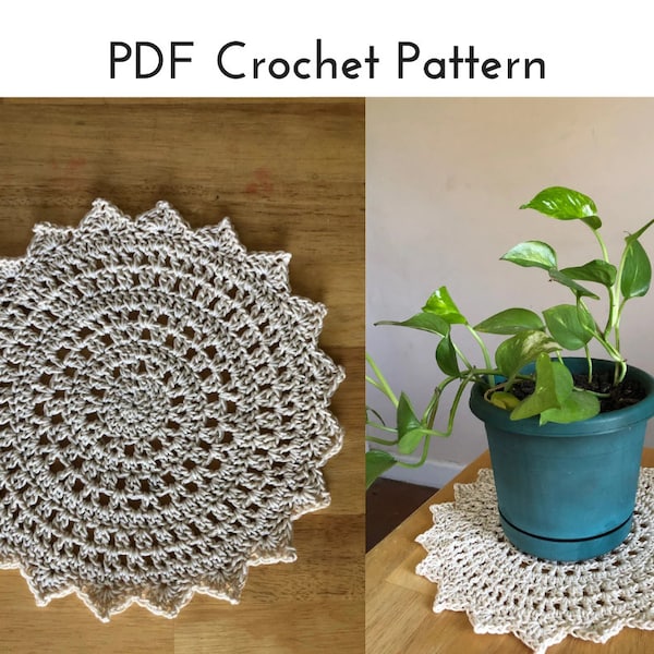 Crochet Mandala Pattern | Easy Crochet Doily Pattern | Mandala Doily Crochet Pattern | Crochet Home Decor