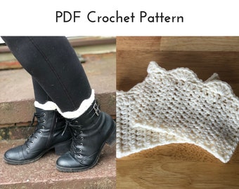 Easy Boot Cuff Crochet Pattern | Crochet Boot Cuffs | Crochet Boot Topper | Crochet Winter Accessory | PDF Digital Download