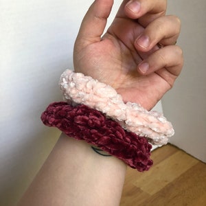 Crochet Velvet Scrunchies Gift For Her Gift Under 10 image 6