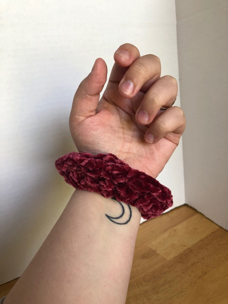 Crochet Velvet Scrunchies Gift For Her Gift Under 10 image 5