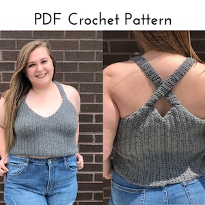 Gehäkeltes Tank Top Muster | Tank Top Häkelanleitung | Gehäkeltes Crop Top Muster | Sommer Häkeltop | Gehäkeltes Festival Top | PDF