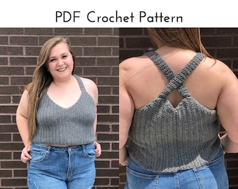 Crochet Tank Top Pattern | Cropped Tank Top Crochet Pattern | Crochet Crop Top Pattern | Summer Crochet Top | Crochet Festival Top | PDF